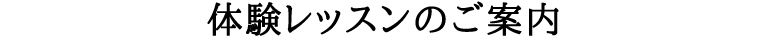 体験レッスンのご案内